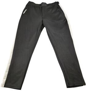 Karl Lagerfeld Paris Track Pants Men’s Large Black White Stripe Zipper Pockets